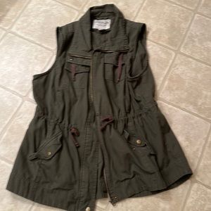 American Rag utility vest with draw string waist